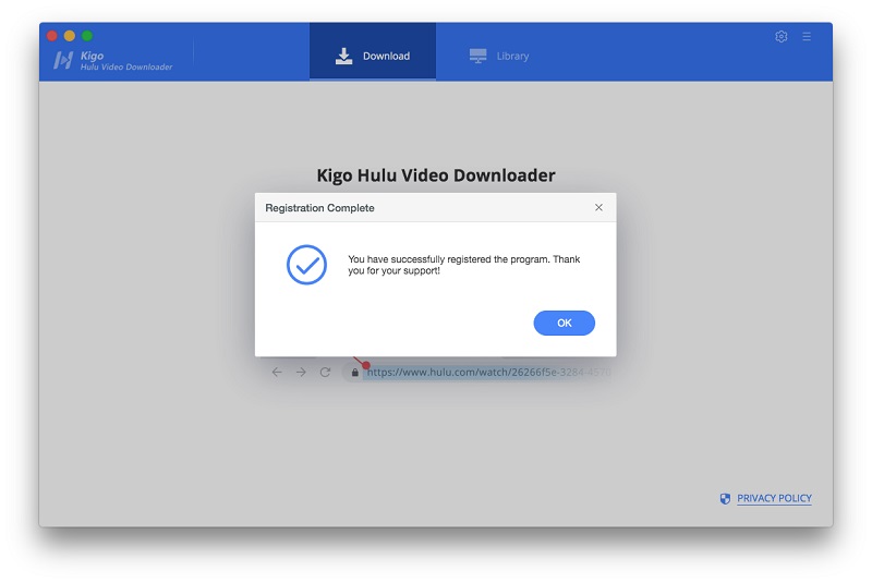 Register Kigo Hulu Video Downloader for Mac